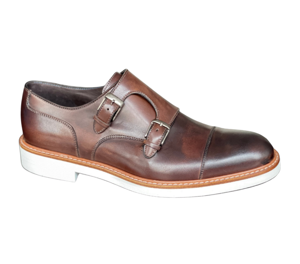 Double Monk Superlight Vasco in Marrone - Risch Shoes