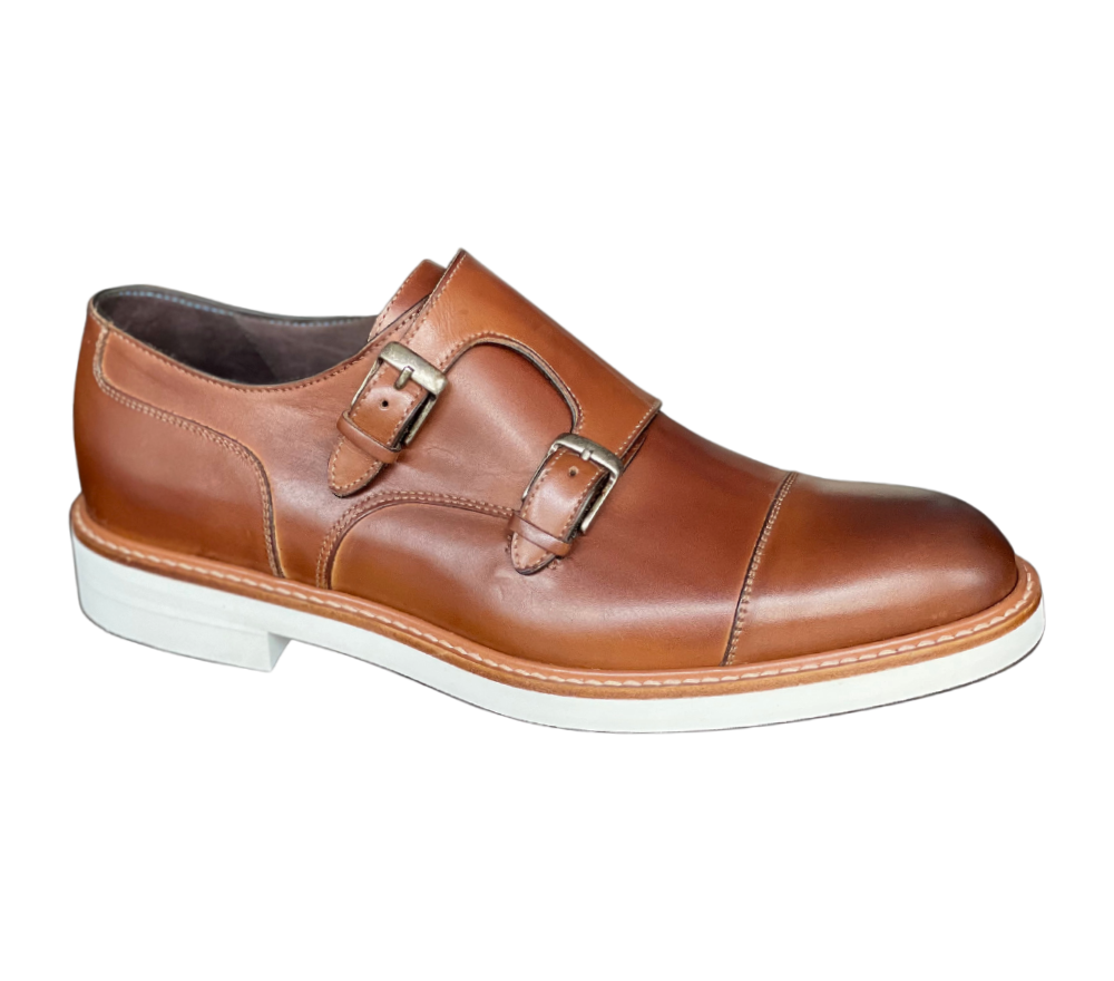 Double Monk Superlight Vasco in Cognac - Risch Shoes