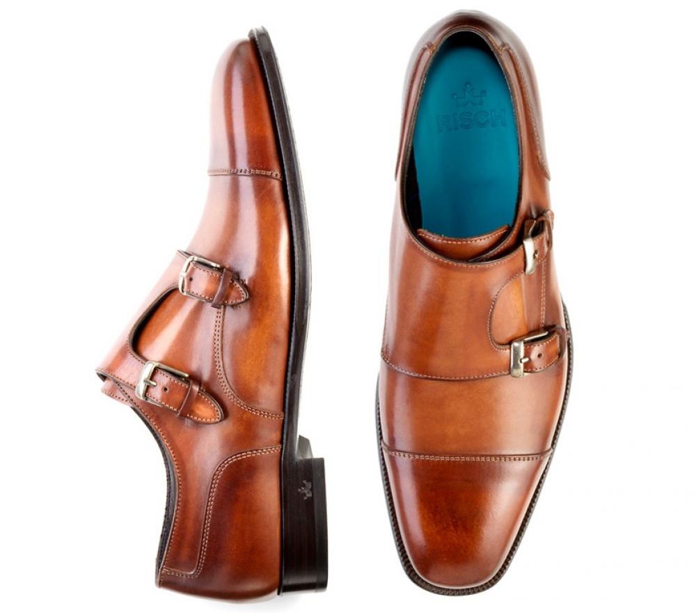 Double Monk Riccardo in Cognac - Risch Shoes AG, ZN Zürich